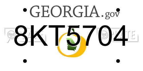 8KT5704 Georgia License Plate