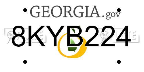 8KYB224 Georgia License Plate