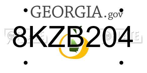 8KZB204 Georgia License Plate