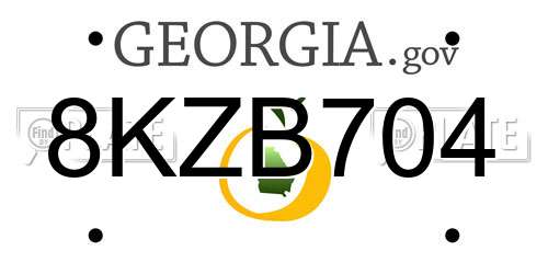 8KZB704 Georgia License Plate