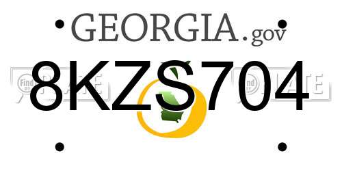 8KZS704 Georgia License Plate