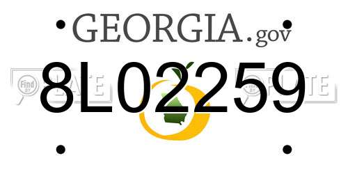 8L02259 Georgia License Plate