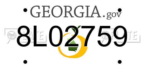 8L02759 Georgia License Plate