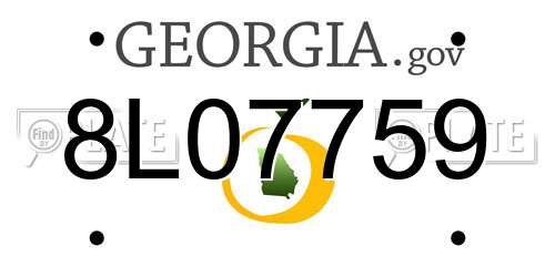 8L07759 Georgia License Plate