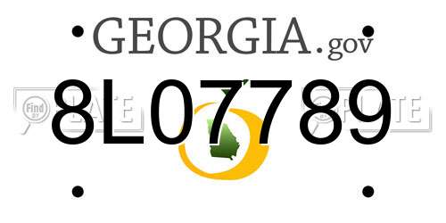 8L07789 Georgia License Plate