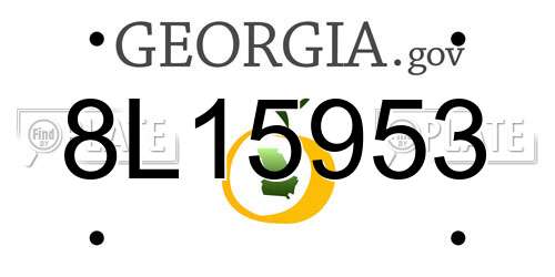 8L15953 Georgia License Plate