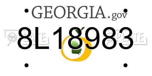 8L18983 Georgia License Plate