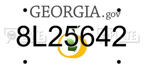 8L25642 Georgia License Plate