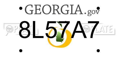 8L57A7 Georgia License Plate