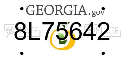8L75642 Georgia License Plate