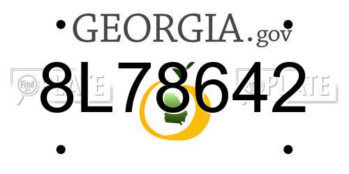 8L78642 Georgia License Plate