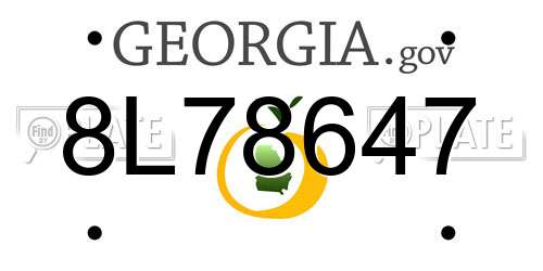 8L78647 Georgia License Plate