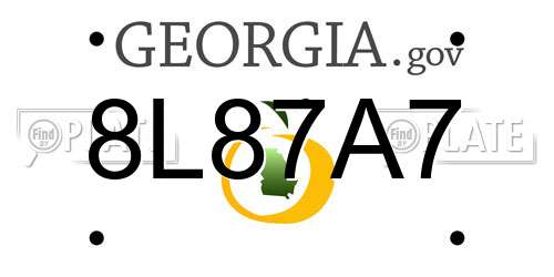 8L87A7 Georgia License Plate