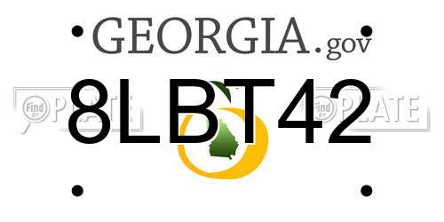 8LBT42 Georgia License Plate