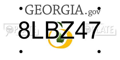 8LBZ47 Georgia License Plate