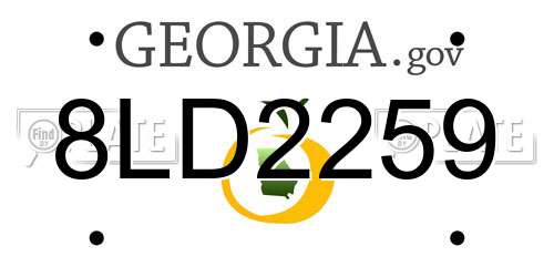 8LD2259 Georgia License Plate