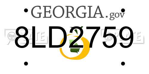 8LD2759 Georgia License Plate