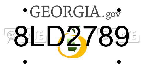 8LD2789 Georgia License Plate