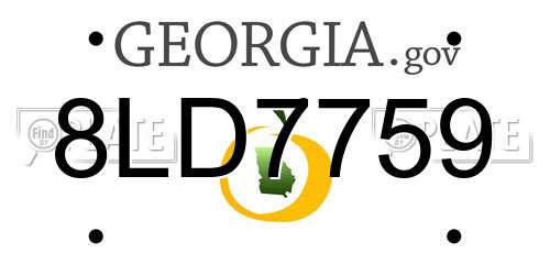 8LD7759 Georgia License Plate