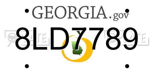 8LD7789 Georgia License Plate