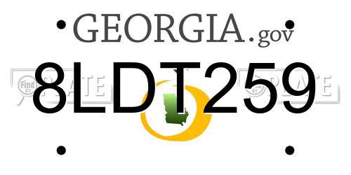 8LDT259 Georgia License Plate