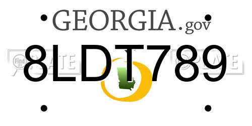 8LDT789 Georgia License Plate