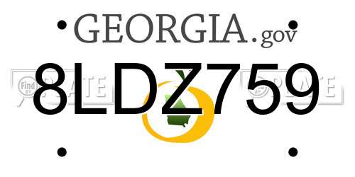8LDZ759 Georgia License Plate