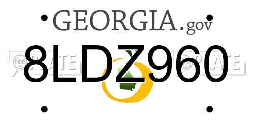 8LDZ960 Georgia License Plate