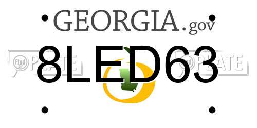 8LED63 Georgia License Plate