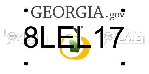 8LEL17 Georgia License Plate