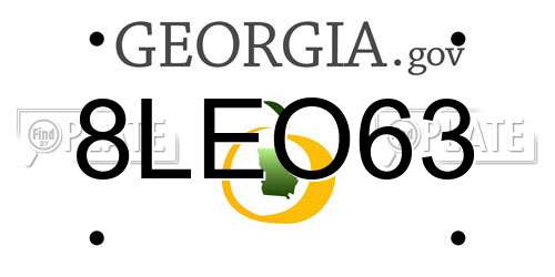 8LEO63 Georgia License Plate