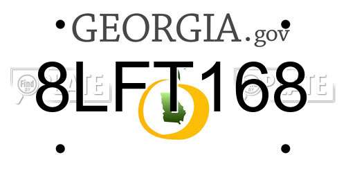 8LFT168 Georgia License Plate