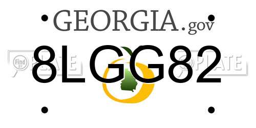 8LGG82 Georgia License Plate