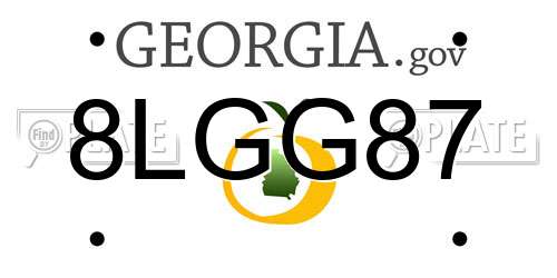 8LGG87 Georgia License Plate