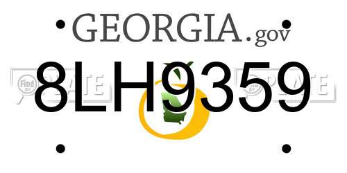 8LH9359 Georgia License Plate