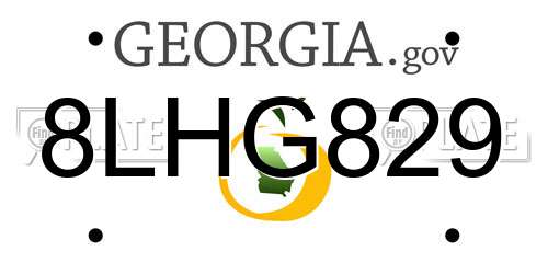 8LHG829 Georgia License Plate