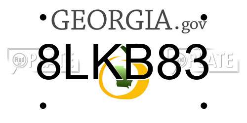 8LKB83 Georgia License Plate