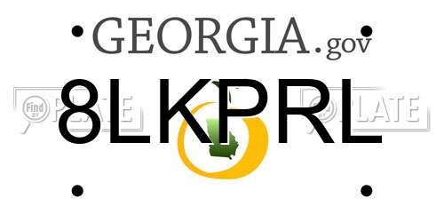 8LKPRL Georgia License Plate