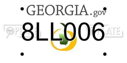8LL006 Georgia License Plate