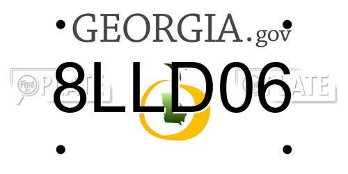 8LLD06 Georgia License Plate