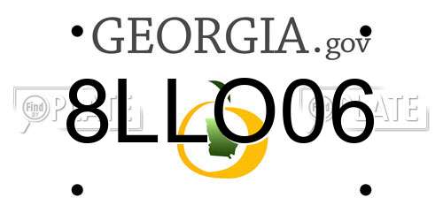 8LLO06 Georgia License Plate
