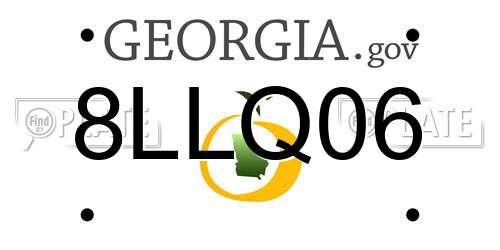 8LLQ06 Georgia License Plate