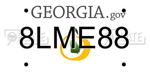 8LME88 Georgia License Plate