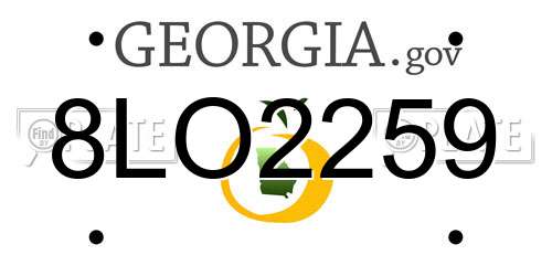 8LO2259 Georgia License Plate