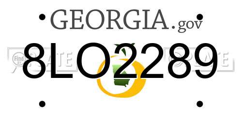 8LO2289 Georgia License Plate