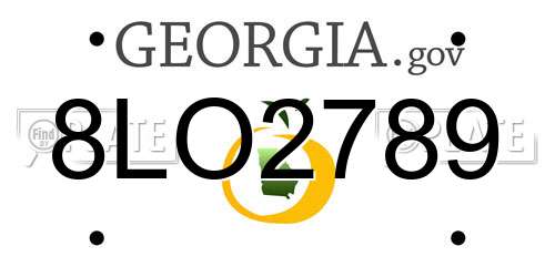 8LO2789 Georgia License Plate