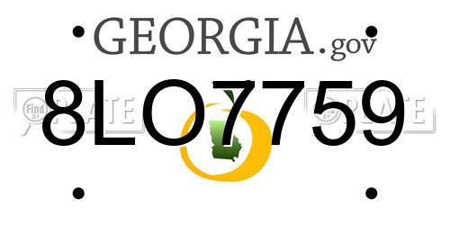 8LO7759 Georgia License Plate