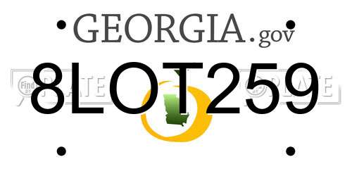 8LOT259 Georgia License Plate