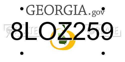 8LOZ259 Georgia License Plate