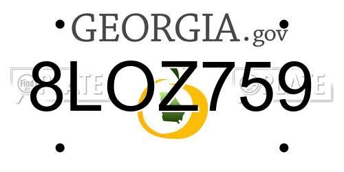 8LOZ759 Georgia License Plate